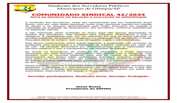 Clique Aqui e Leia Mais sobre: COMUNIDADO SINDICAL 42/2024